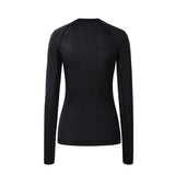 Women's Merino Wool Long Sleeve Base Layer B350-Black