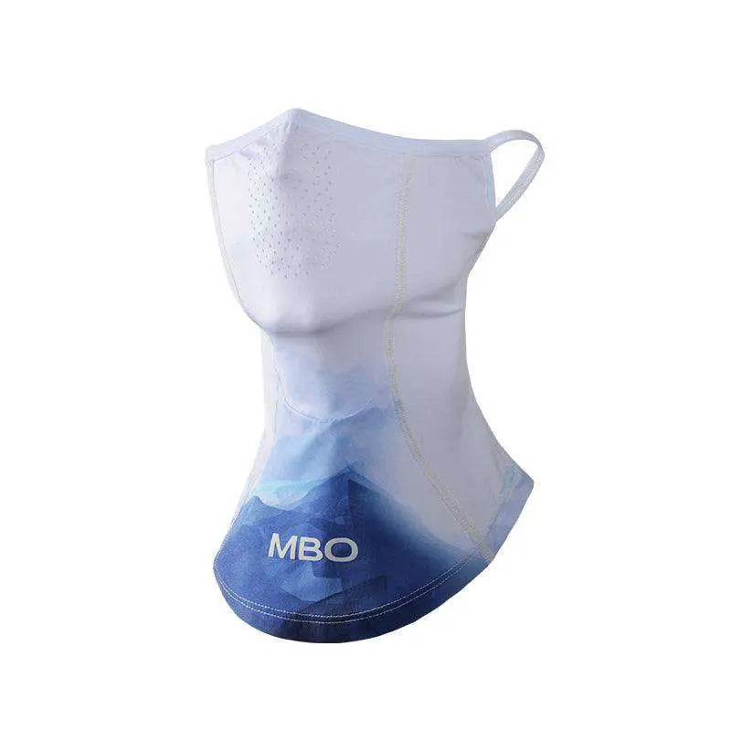 Cycling wool Face Mask AH11-White Blue MBO