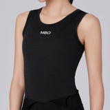 Ärmelloses Baselayer aus Merinowolle für Damen B330-Schwarz