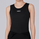 Ärmelloses Baselayer aus Merinowolle für Damen B330-Schwarz