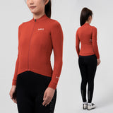 Kloris Women's  All Road LS Jersey-Tomato Red