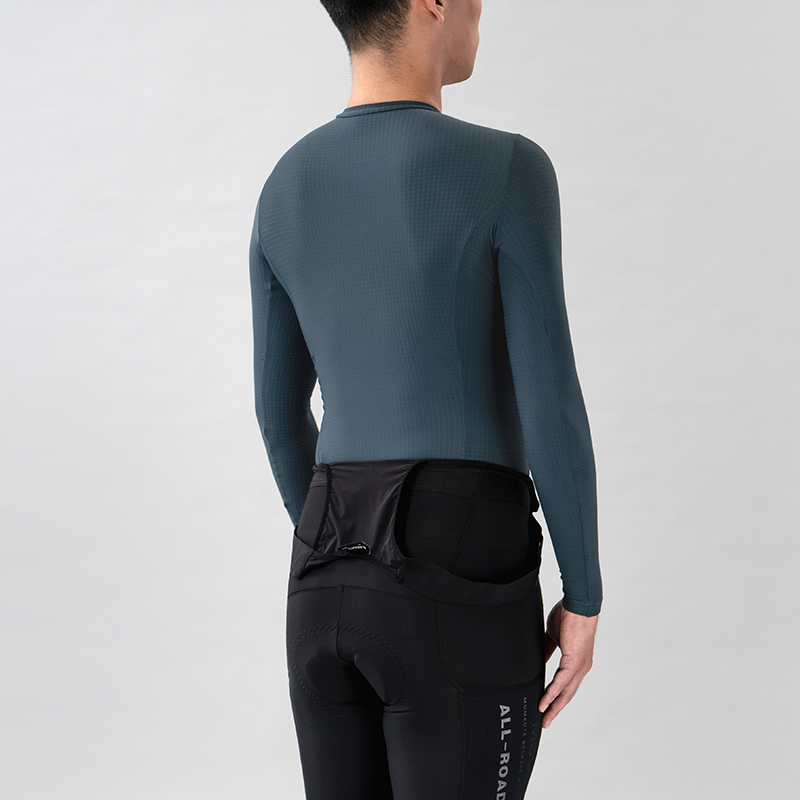 Miles II Men's Thermal Long Sleeve Base Layer-Charcoal Blue