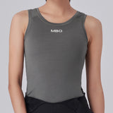 Ärmelloses Baselayer aus Merinowolle für Damen B330-Schwarz