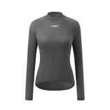 Langarm-Baselayer aus Merinowolle für Damen B350-Schwarz