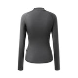 Langarm-Baselayer aus Merinowolle für Damen B350-Schwarz