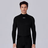 Langarm-Baselayer aus Merinowolle für Herren B340-Schwarz