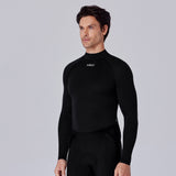 Men's Merino Wool Long Sleeve Base Layer B340-High Collar