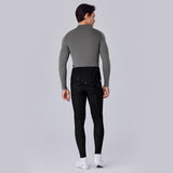 Men's Merino Wool Long Sleeve Base Layer B340-High Collar