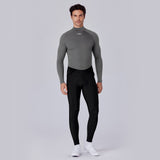 Men's Merino Wool Long Sleeve Base Layer B340-High Collar