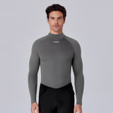 Men's Merino Wool Long Sleeve Base Layer B340-High Collar