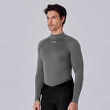 Men's Merino Wool Long Sleeve Base Layer B340-High Collar