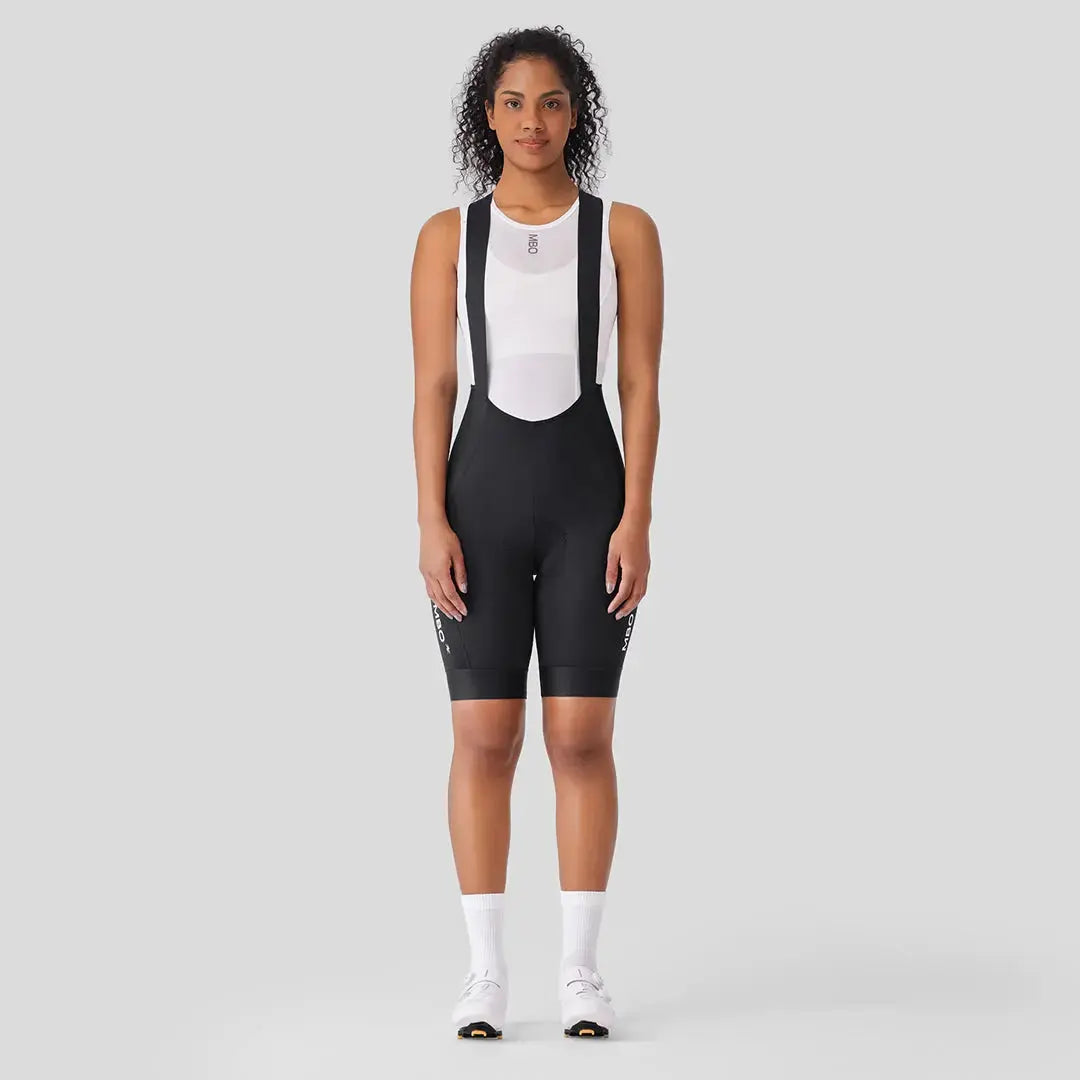 Women's Cargo Bib Shorts T110C II - Black MBO