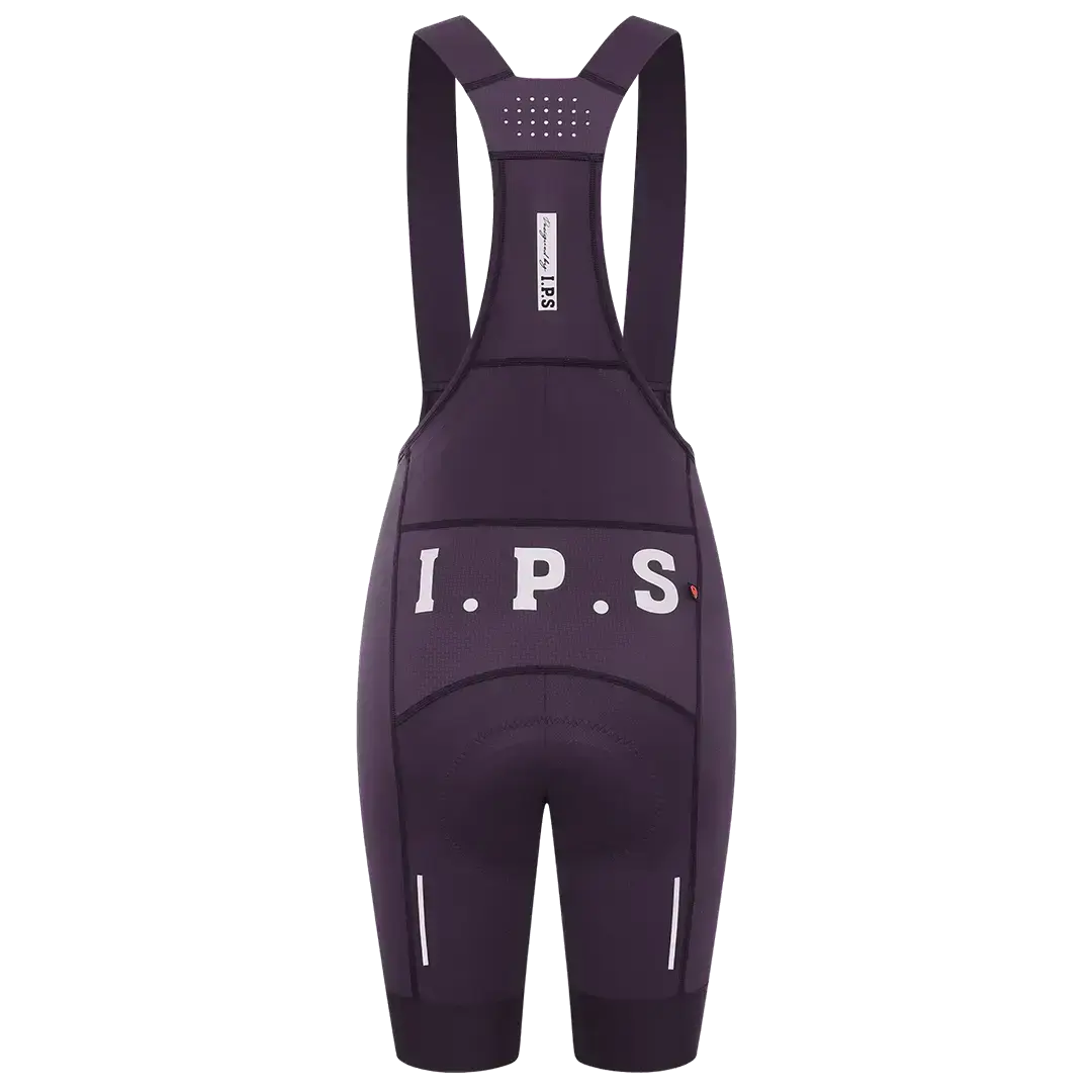 Women's I.P.S Enduro Tech Bib Shorts T511 - Black Plum
