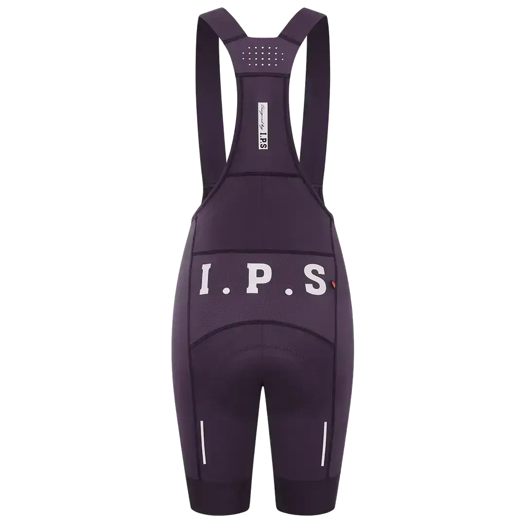 Women's I.P.S Enduro Tech Bib Shorts T511 - Black Plum