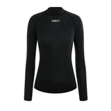 Langarm-Baselayer aus Merinowolle für Damen B350-Schwarz