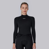 Langarm-Baselayer aus Merinowolle für Damen B350-Schwarz