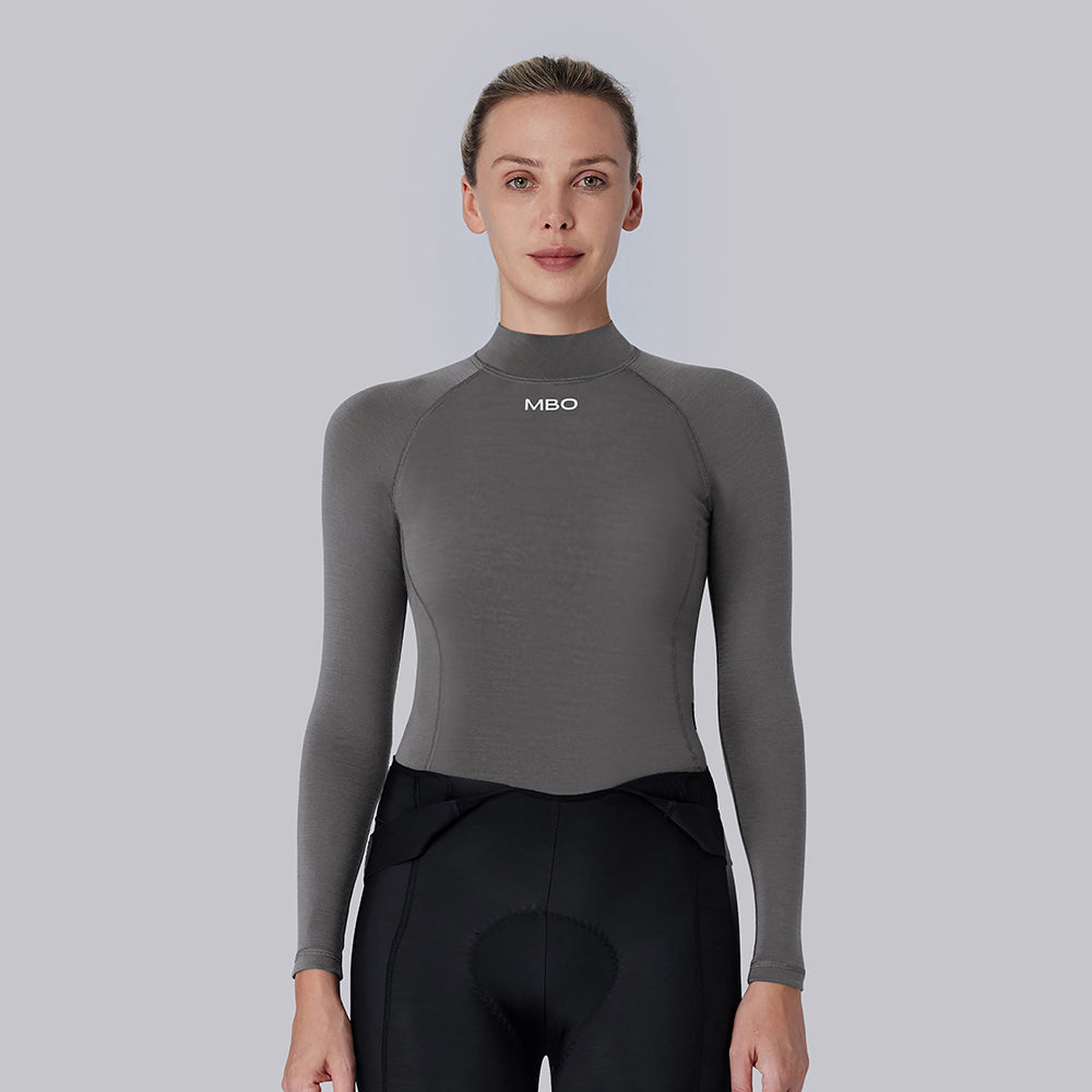 Women's Merino Wool Long Sleeve small turtleneck Base Layer B350