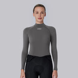 Langarm-Baselayer aus Merinowolle für Damen B350-Schwarz