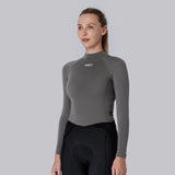 Langarm-Baselayer aus Merinowolle für Damen B350-Schwarz